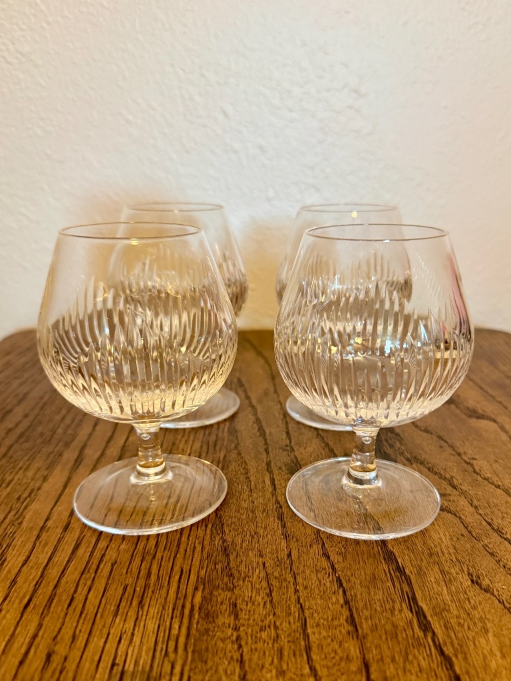 Crystal Brandy Snifters Vintage Set of 4